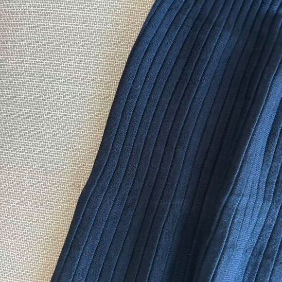 NEW Sezane Knitted Mini Dress Small/Medium Navy Blue Knit French Casual - Picture 6 of 8